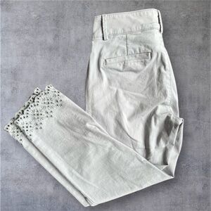 LOFT Light Gray Cropped Pants PS